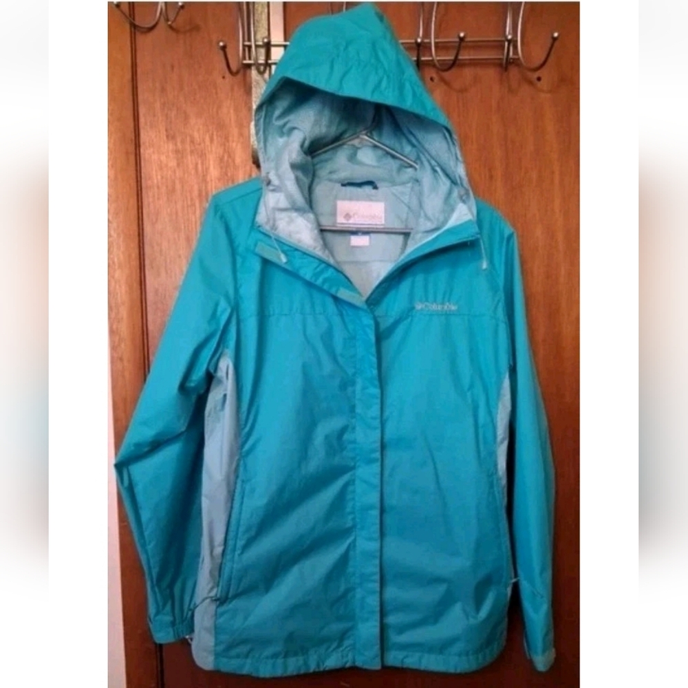 Columbia Rain Jacket Arcadia Mesh Lined Lightweight Blue Large $90